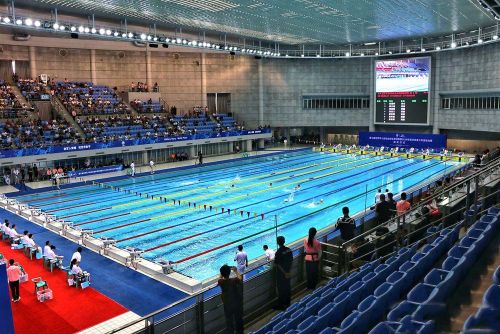 军运会游泳测试赛暨2019年武汉市青少年游泳比赛开赛(图10)