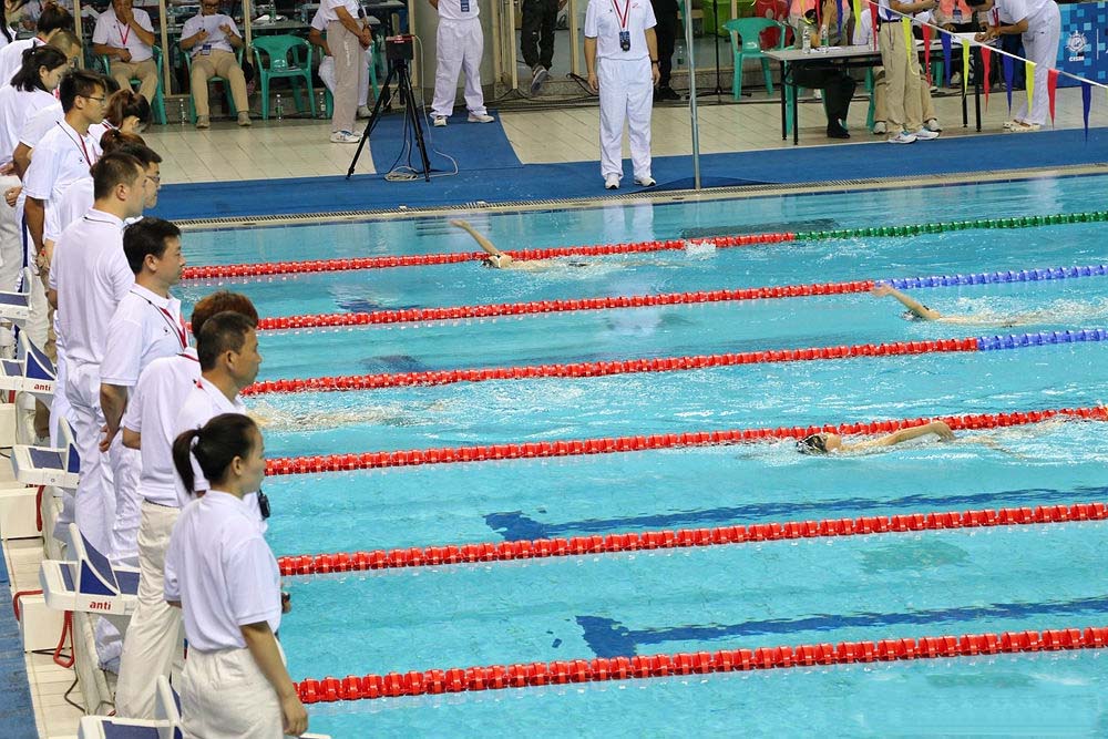 军运会游泳测试赛暨2019年武汉市青少年游泳比赛开赛(图8)